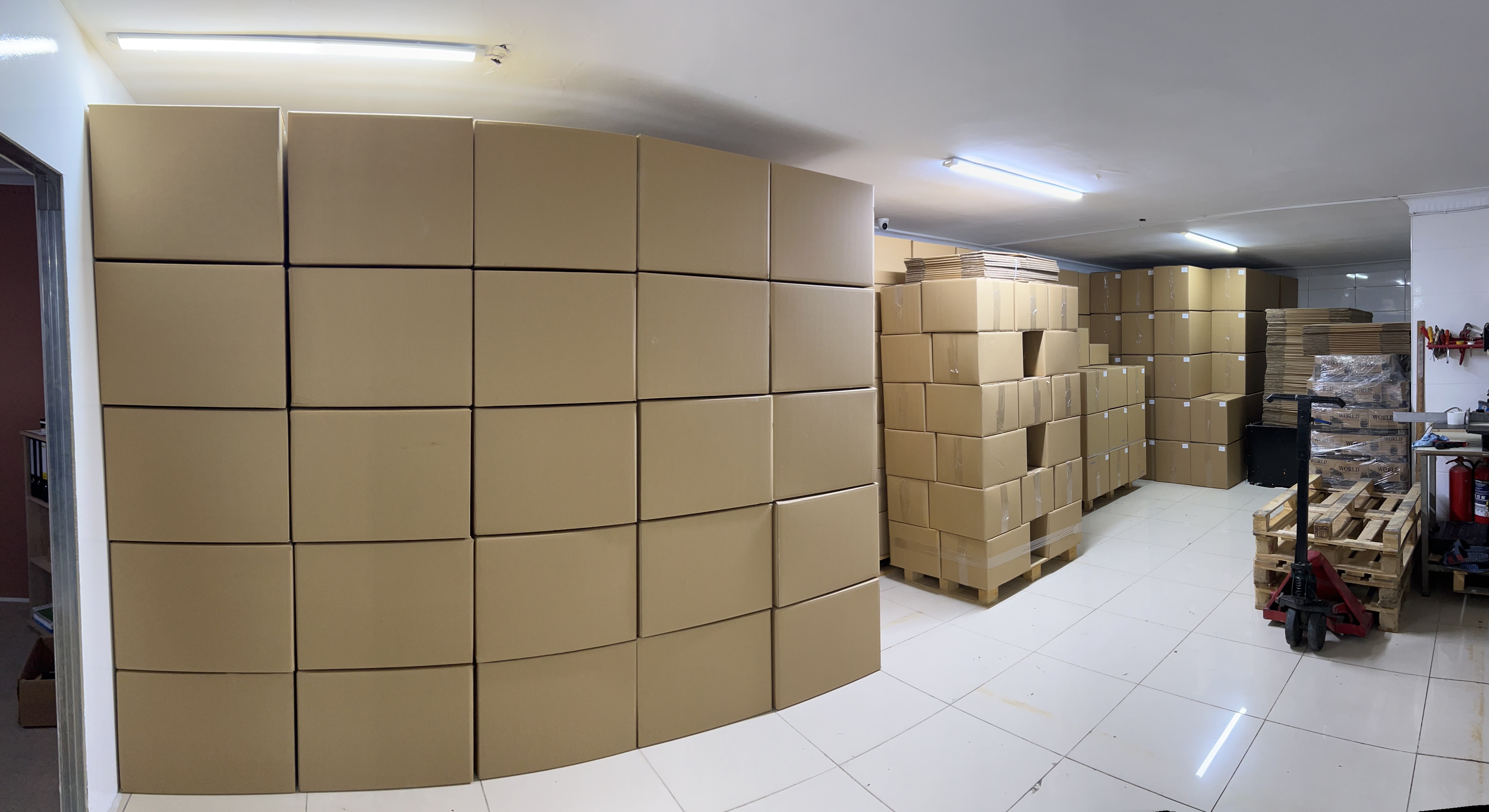 Organised packaging warehouse and inventory